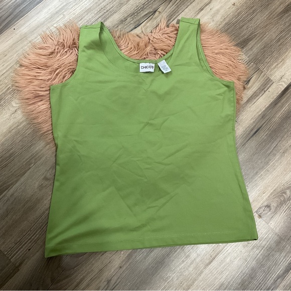 Chico’s Green Tank Top Size 8/10 - Picture 3 of 5